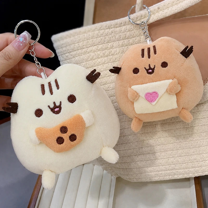 Pusheen Cat Bag Charm - Cute Kawaii Kitten Backpack Pendant, Couple Keychain Accessory, Birthday and Christmas Gift