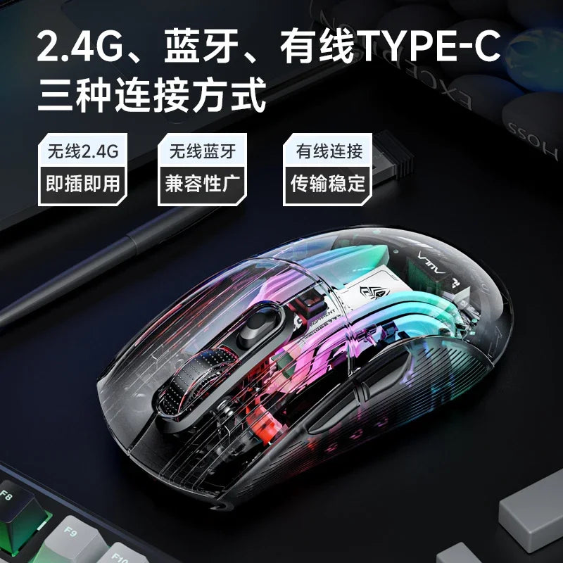 Aula SC630 Custom Gaming Mouse – 3-Mode 2.4G/Bluetooth/USB with Charging Base, Energy-Saving Esports Mouse for PC