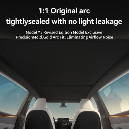 YZ Tesla Model 3/Y Highland Sunshade (2025–2026) – Graphene Honeycomb Black Roof Sun Shade for Front, Rear & Sunroof Glass Protection