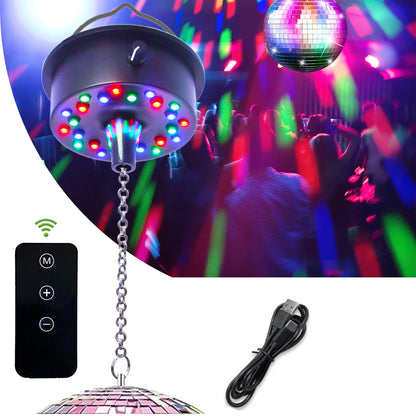 Remote Control Disco Ball Motor - Adjustable 5RPM-10RPM Rotating Mirror Ball Spinner with Plug or Battery Power