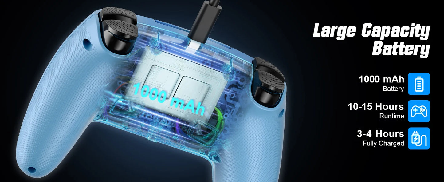 Wireless Bluetooth Gamepad Controller – Dual Vibration Turbo for PS5, PS5 Pro, PS5 Slim & PC