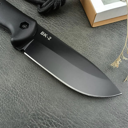 KB Fixed Blade Survival Knife - 8Cr13MoV Blade with Nylon Fiber Handle for Camping, Hunting, Hiking & EDC Outdoor Use