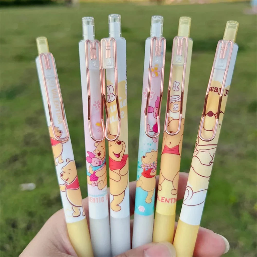 Anime Winnie the Pooh Gel Pen – 0.5mm Black Ink, Kawaii Student Stationery & Kids Gift