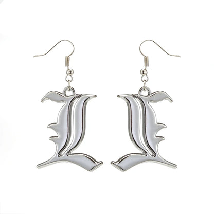 Death Note Anime Book Drop Earrings - Black L Cosplay Jewelry Birthday Gift