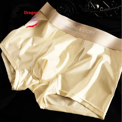 Men’s Ice Silk Boxer Shorts – Breathable Satin-Like Mesh Summer Underwear, Skin-Friendly Comfort Fit (1–3 Pack)