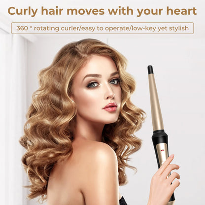 3/4 Inch Hair Curling Wand – Professional Ceramic Tapered Curling Iron for Fast Heating & All Hair Types