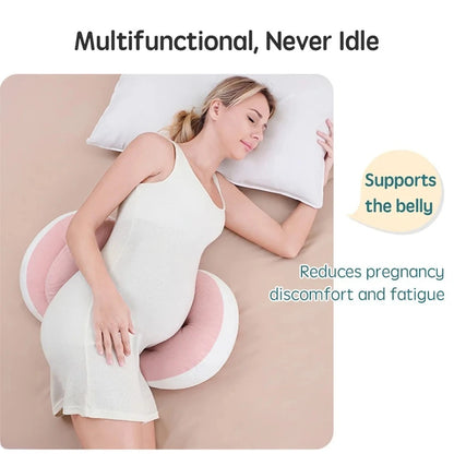 Pregnancy Body Pillow - Cotton Maternity Sleeping Pillow with Free Auxiliary Waist Support Cushion