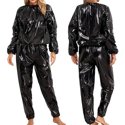 PVC Sauna Suit for Men & Women – Waterproof Anti-Rip Weight Loss Gym Fitness Workout Sportswear