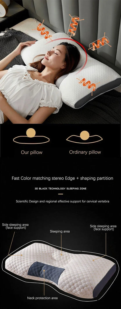 2024 Orthopedic Cervical Neck Pillow | Soybean Fiber Massage Sleep Pillow for Neck Support & Relaxation | SPA-Style Sleeping Aid