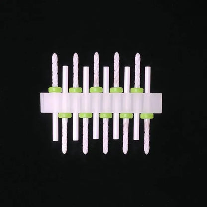 10PCS Ceramic Nail Drill Bits - Rotary Milling Cutters for Gel Polish Removal & Nail Grinding Machine Accessories