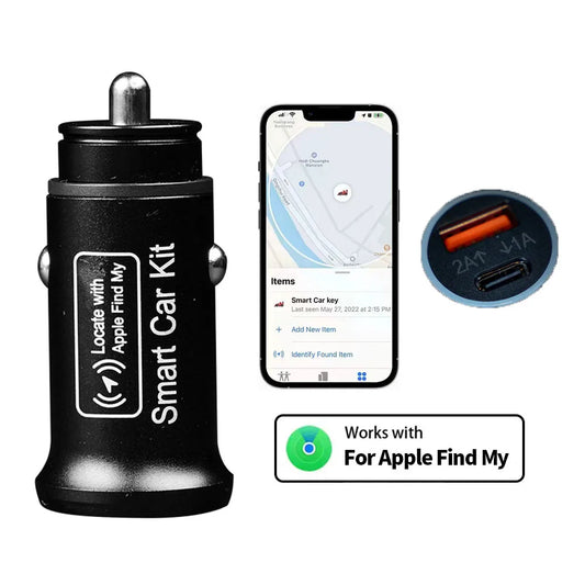 AP200 20W Mini Universal OBD GPS Tracker – Hidden Cigarette Lighter USB-C Adapter with Apple Official App Compatibility