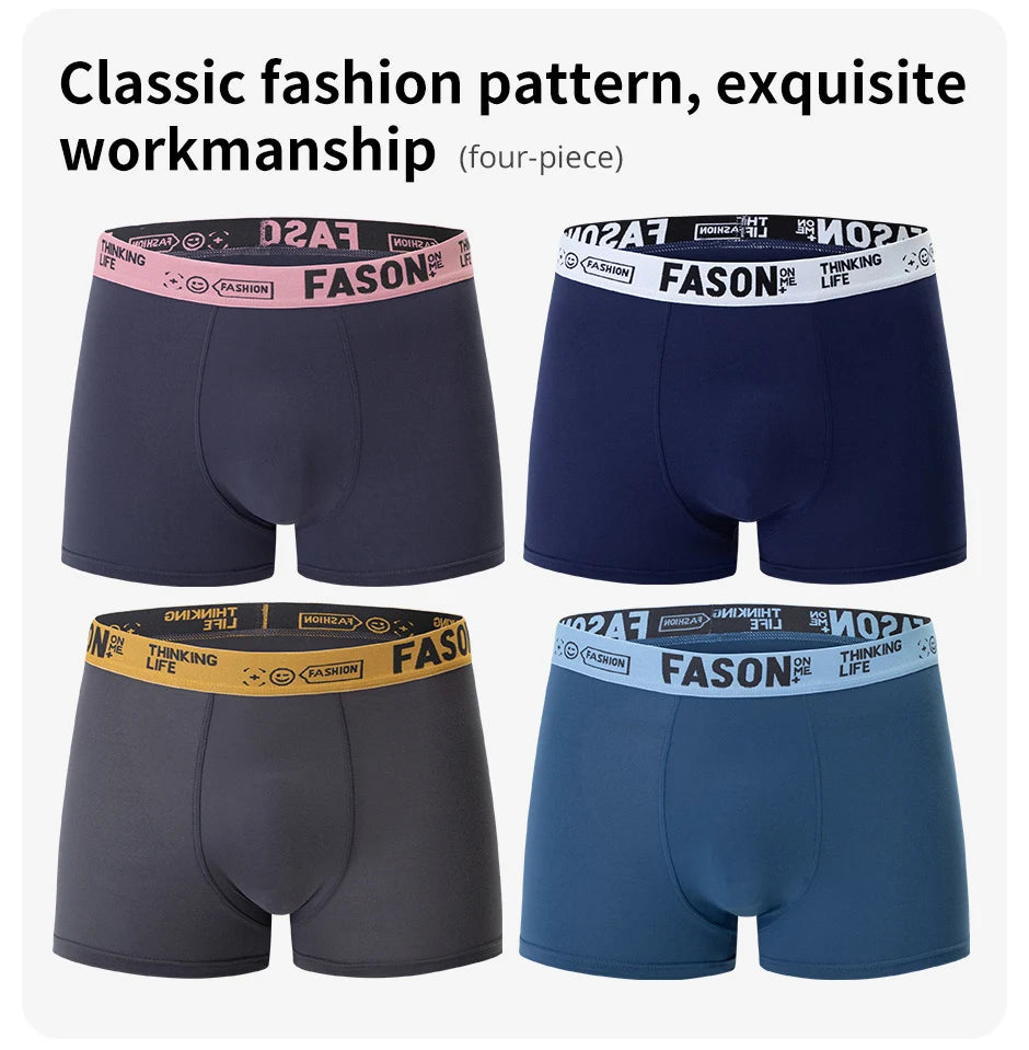 4/10 Pack Men's & Teen Boys' Boyshort Underwear – Comfy Elastic Waist, Parent-Child Matching, Multi-Size Fashion Shorts