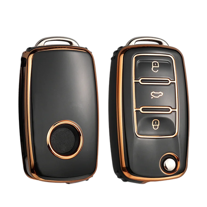 TPU Flip Key Case Cover for Volkswagen VW & Skoda/Seat Models – Protective Car Key Shell