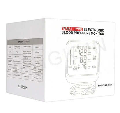 English Voice Digital Wrist Blood Pressure Monitor – High-Accuracy Electronic Sphygmomanometer Tonometer