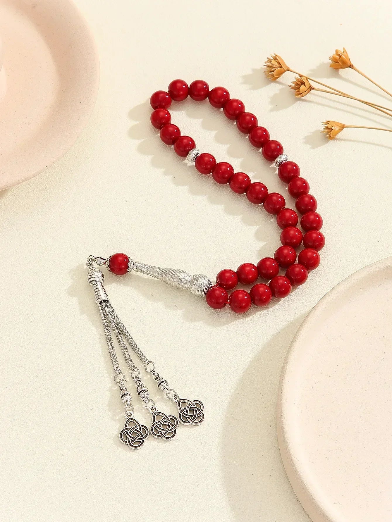 10mm 33pcs Glass Tassel Islamic Rosary Bracelet – Turkish Muslim Tasbih Prayer Beads Jewelry for Women Allah Mohammed Spiritual Gift