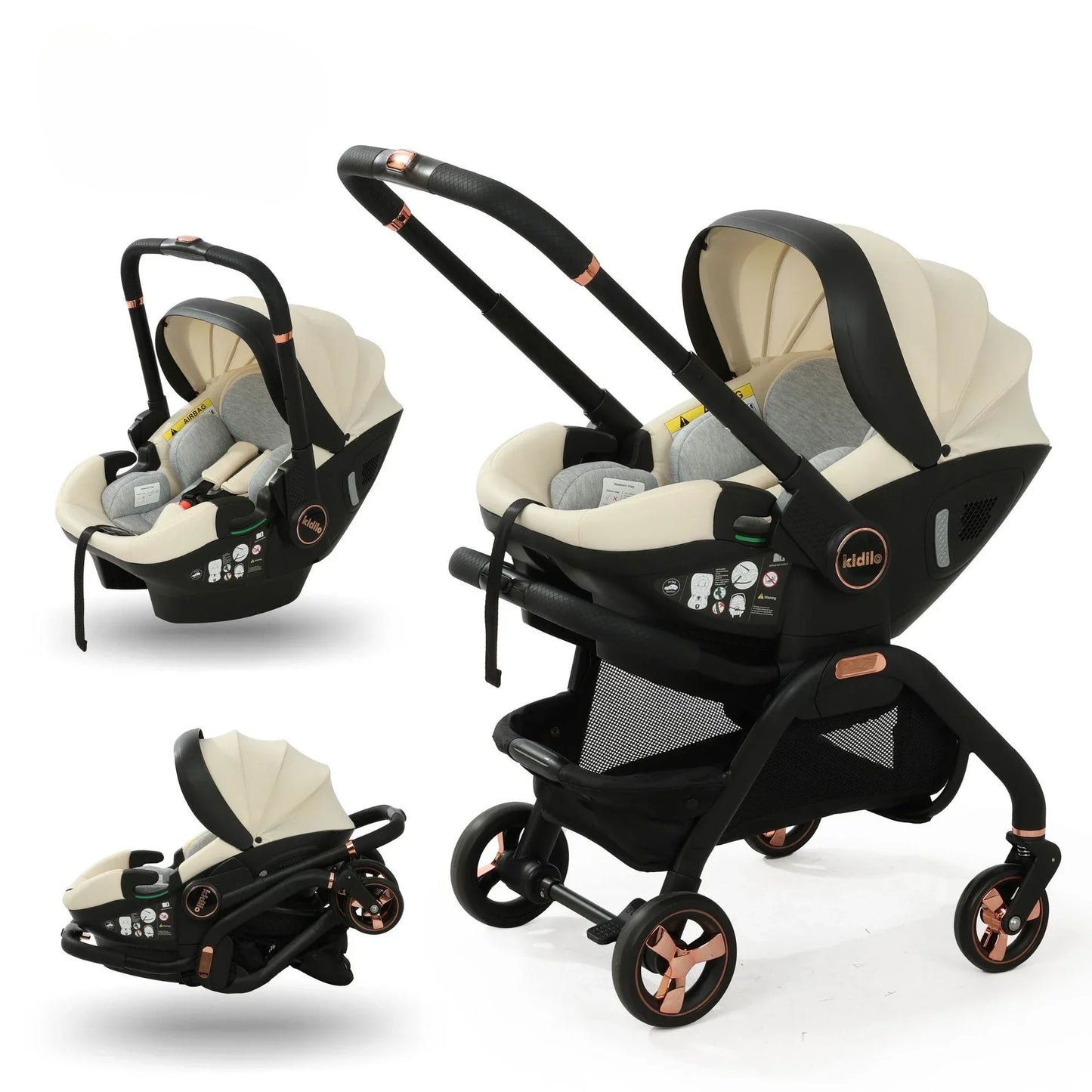 Multi-Functional Newborn Baby Stroller — Portable 4-in-1 Sleeping Basket, Safety Seat & Travel Cart