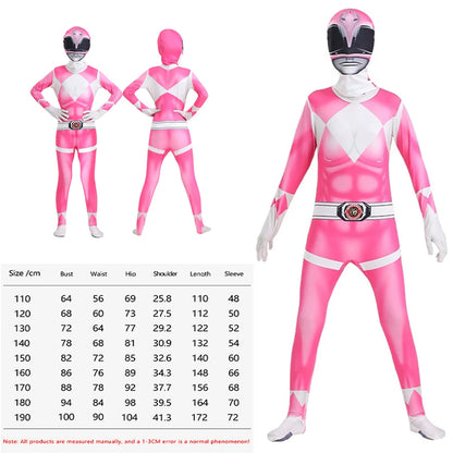 Samurai Ranger Cosplay Costume Set - Superhero Jumpsuit & Mask for Halloween and Birthday Parties