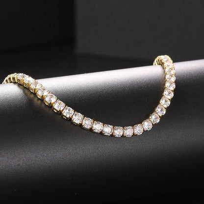Luxury Iced Out Tennis Chain Choker Necklace – Cubic Zircon Crystal Hip Hop Jewelry for Women OHN016