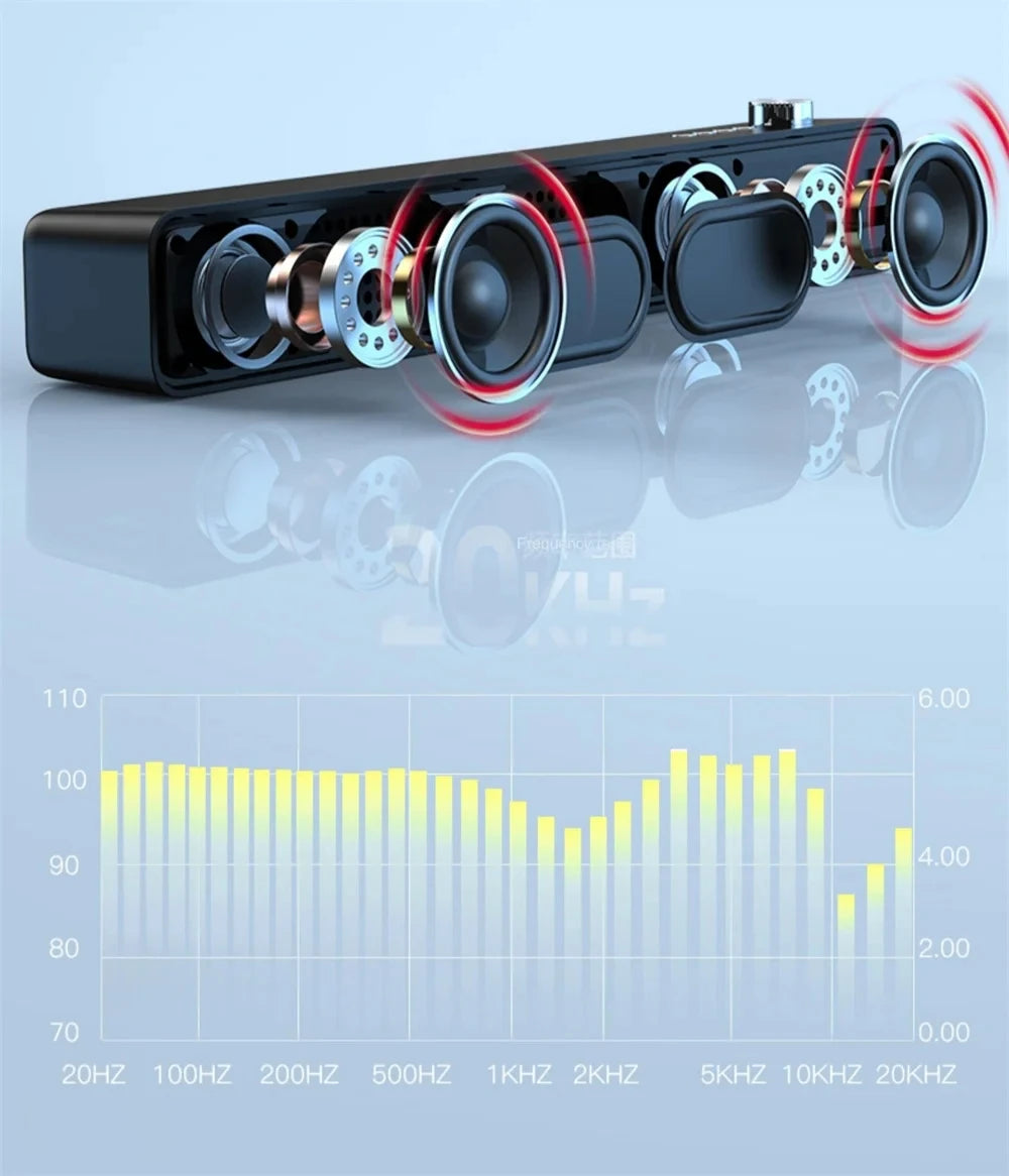 Original Bluetooth Soundbar Subwoofer - Wireless TV & Computer Speaker for Home Theater Music