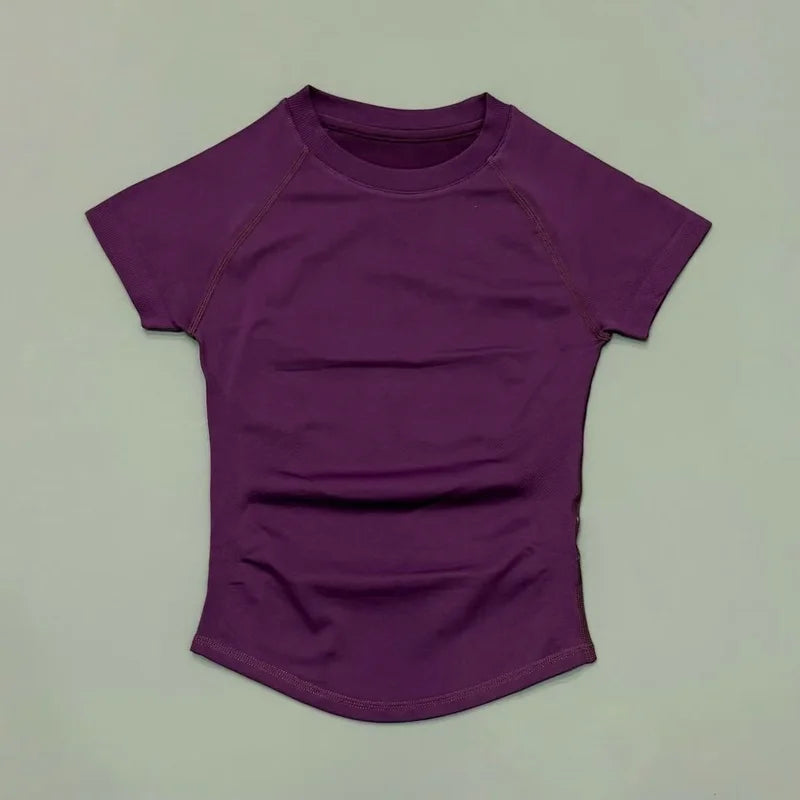HISTELLO Women’s Sports T-Shirt - Short Sleeve Gym Yoga Workout Top for Running & Fitness Activewear