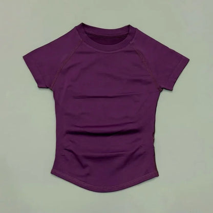 HISTELLO Women’s Sports T-Shirt - Short Sleeve Gym Yoga Workout Top for Running & Fitness Activewear