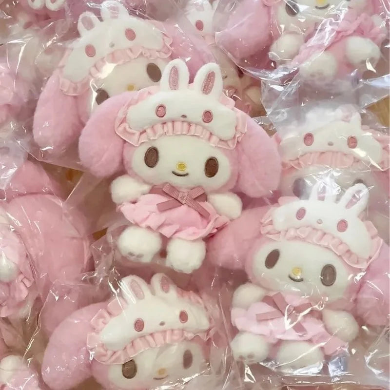 Cute KT Cat Plush Keychain — Cartoon Anime Glasses-Wearing Cat Backpack Pendant, Gift for Girls, Birthday & Holiday