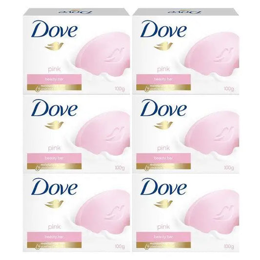 Dove Pink Beauty Bar Soap - 6 Pack 90g Gentle Moisturizing Cleansing Bars