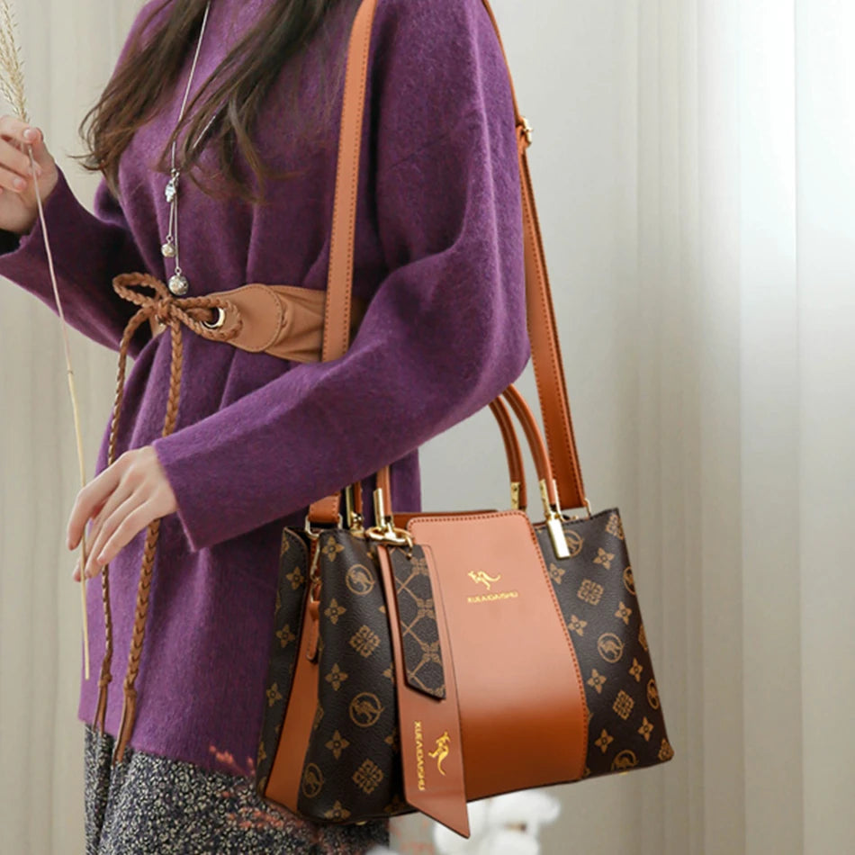 Luxury Women’s Leather Handbag – Large Capacity Shoulder & Crossbody Designer Bag