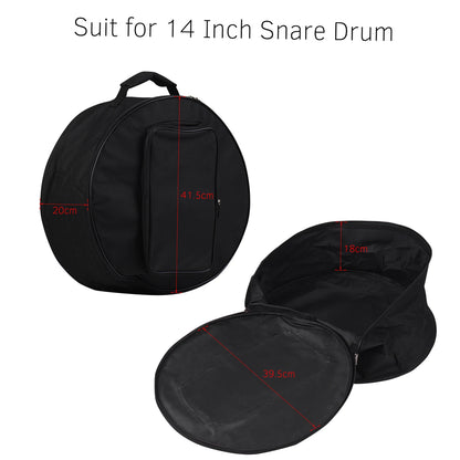 Compact Snare Drum Bag Backpack – Red Musical Instrument Case with Shoulder Strap and Exterior Pockets