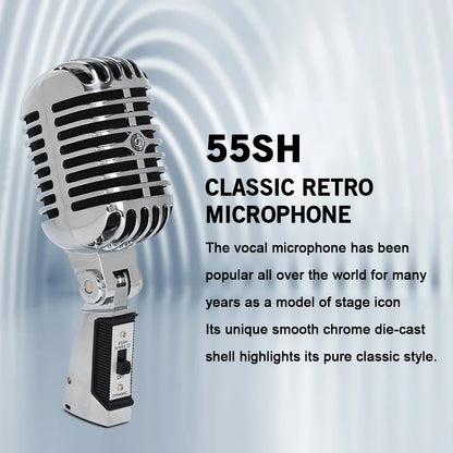 LEUS LAC50-55SH Professional Wired Vintage Microphone – Dynamic Vocal Mic for Live Performance & Karaoke