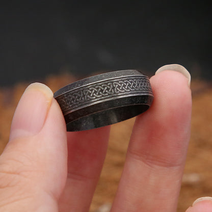 Fashion Vintage Viking Rune Ring – Stainless Steel Nordic Celtic Knot Amulet for Men & Women, Couple Jewelry