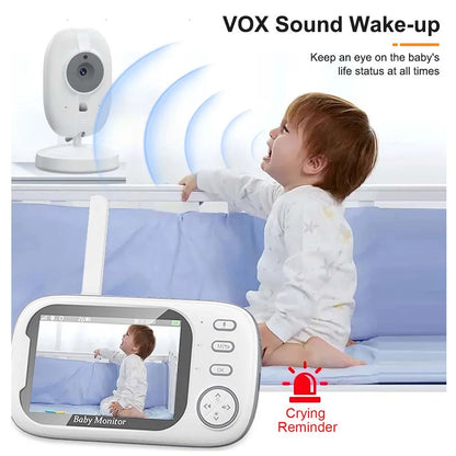 3.5" Video Baby Monitor — Night Vision, 2.4G Two-Way Audio, Temperature Display, Home Security Camera