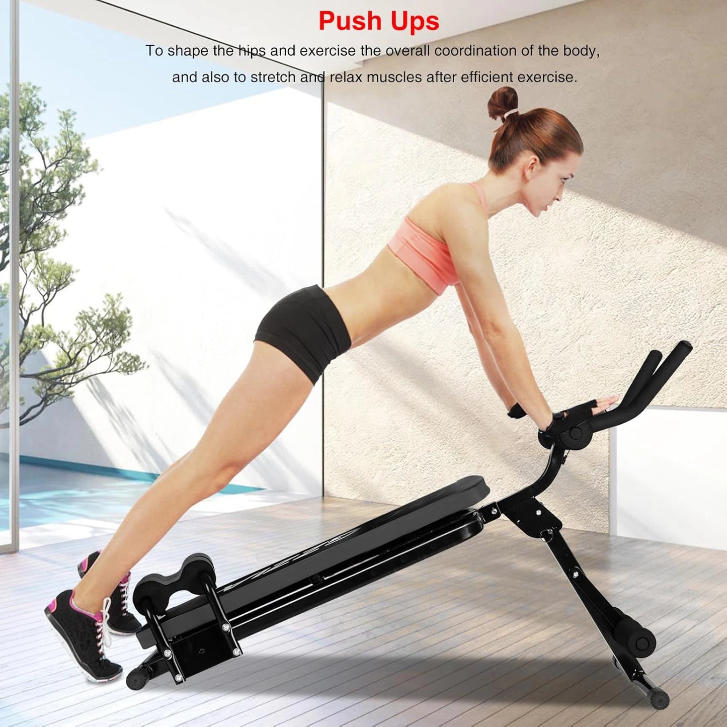 Foldable Ab Workout Machine – Adjustable Abdominal Trainer for Stomach Exercise at Home Gym