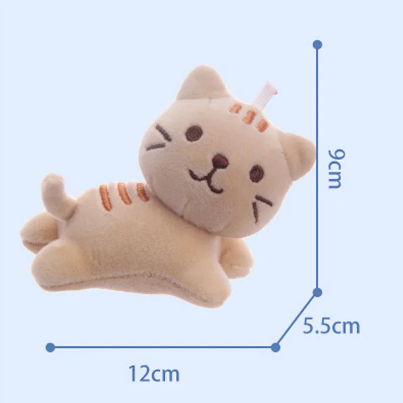 Six-Color Cute Cartoon Cat Plush Pendant - Tilt-Head Kitten Doll for Backpacks, Christmas, Halloween, and Gifts