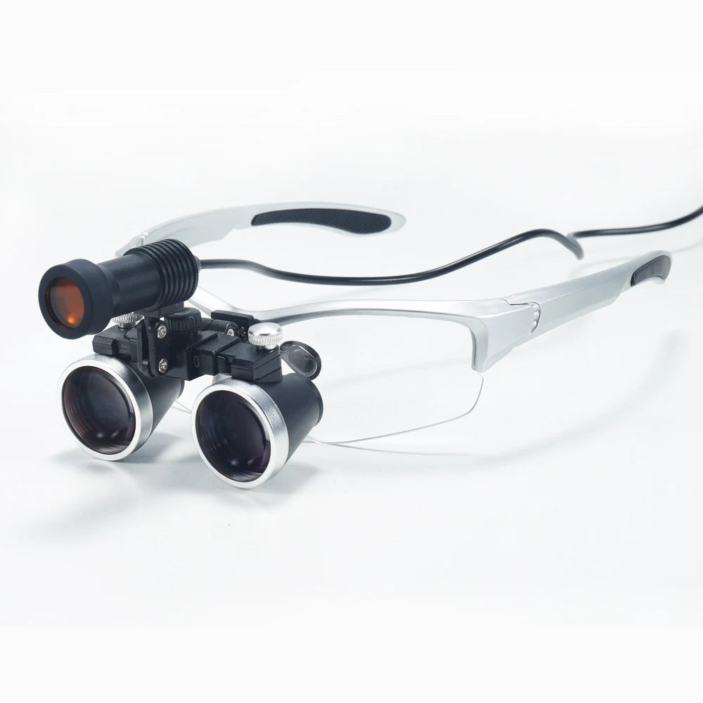 Dental Loupes 2.5X/3.5X Magnification – Binocular Magnifier with 5W Headlight & Cloth Packaging for Medical & Lab Use