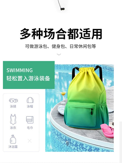 Bundle Pocket Waterproof Nylon Backpack — Portable Sports Bag for Outdoor, Camping, Swimming, Fitness, and School Use
