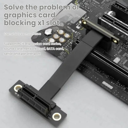TISHRIC PCIe 3.0 X1 Extension Cable - 5/10/15/20CM High Speed PCI Express Riser Cable with 90°/180° Right Angle Connector