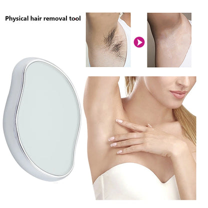 Crystal Hair Removal Eraser – Reusable Painless Glass Epilator for Easy Body Hair Removal & Depilation