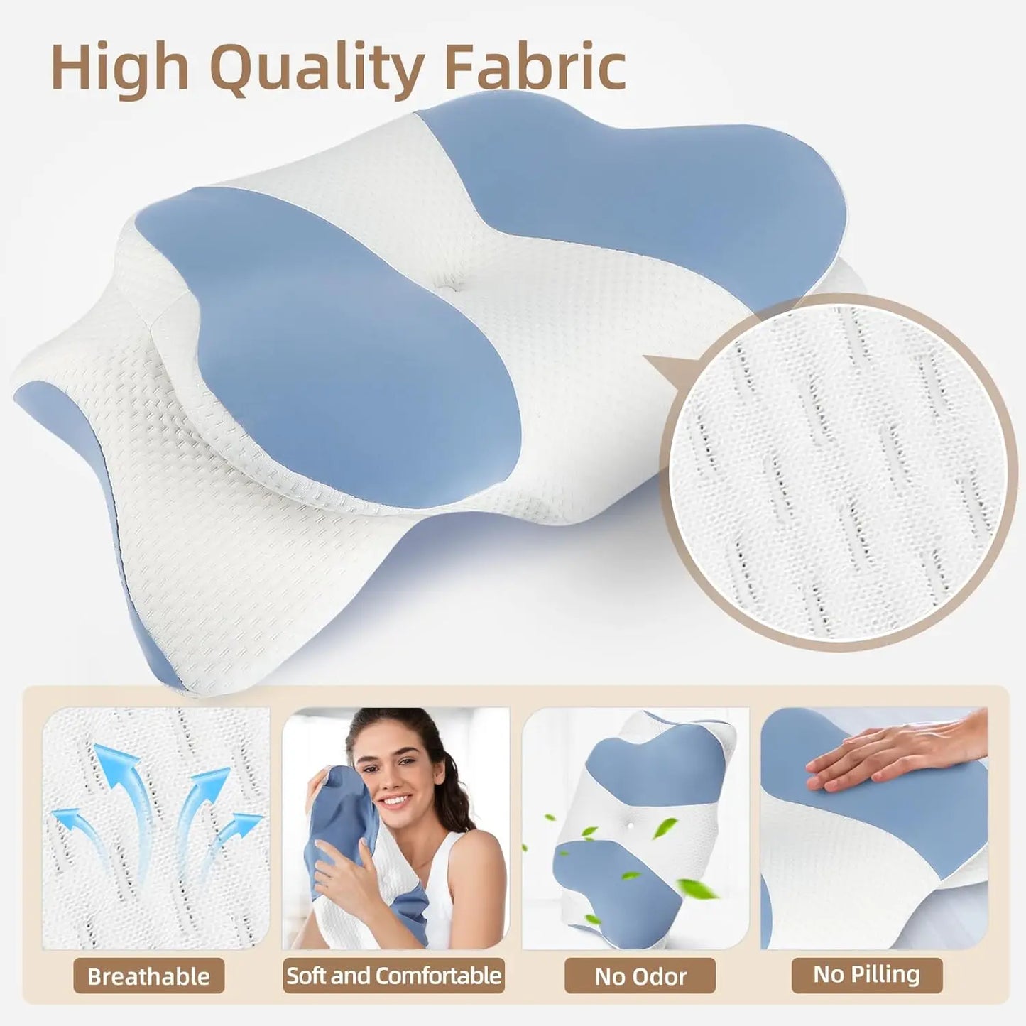 2024 New Ergonomic Memory Foam Cervical Pillow – Adjustable Neck & Shoulder Support for Side, Back, and Stomach Sleepers