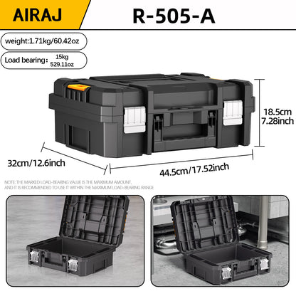 AIRAJ Stackable Modular Toolbox Set – Portable Wheeled Combo Toolbox for Space-Saving Storage & Easy Mobility