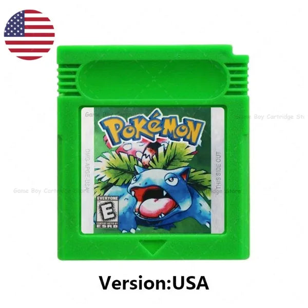 GBC Pokémon Game Cartridge Bundle – Red, Blue, Crystal, Gold, Silver, Yellow & Green, Multi-Language