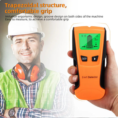 3-in-1 Wall Metal Detector – Professional Deep Scan for Metal, Wood Studs, AC Voltage & Live Wires