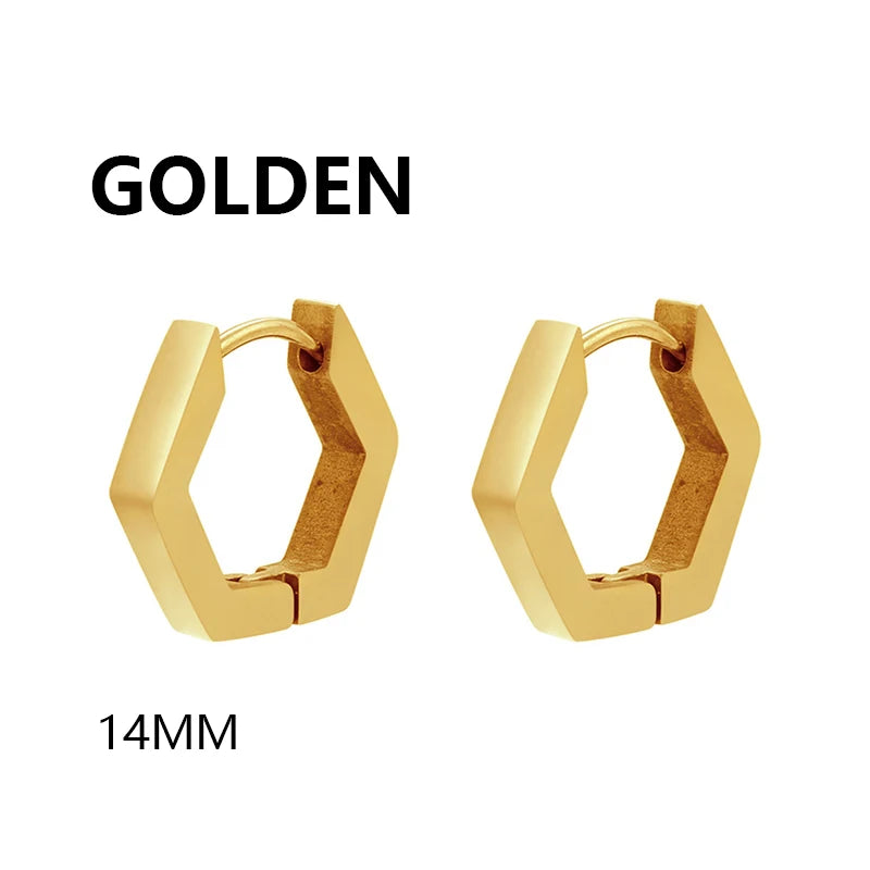 Stainless Steel Triangle Earrings - Unisex Punk Rock Geometric Push-Back Jewelry for Men & Women