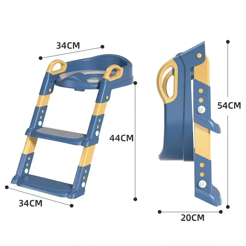 Children's Toilet Seat & Step Stool – Folding Toilet Ring with Stairway for Boys & Girls