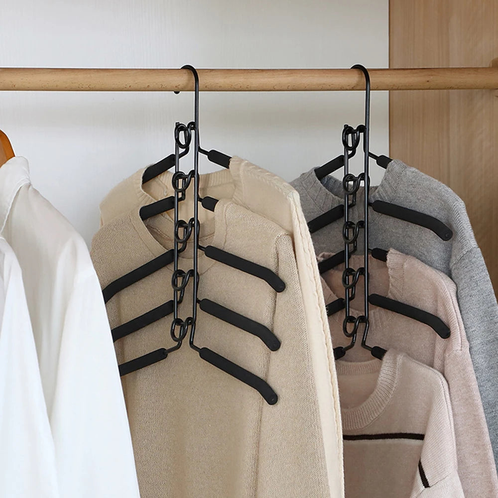 Wall-Mounted Clothes Drying Rack – 5-Layer Detachable Indoor Hanger for Space-Saving Home Storage