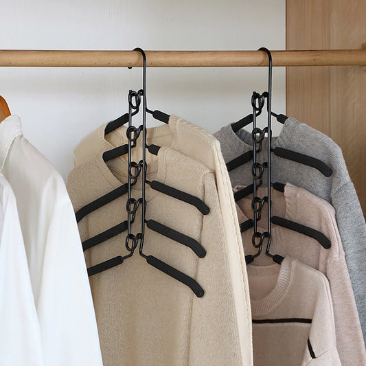 5-Layer Indoor Clothes Drying Rack — Space-Saving Mounted Hanger with Detachable Storage