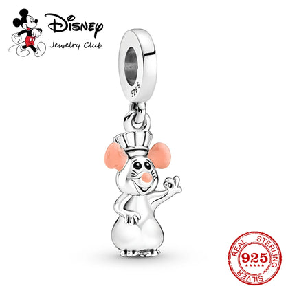 New 925 Sterling Silver Mickey Minnie Vinnie Charm – Beaded Fit for Original Pendant Bracelet, DIY Ladies Jewelry