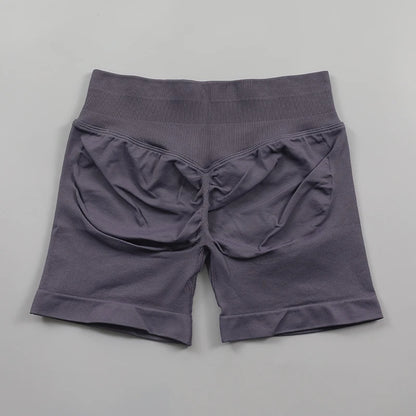 Impact Seamless Scrunch Bum Yoga Shorts – Low Ribbed Waistband, High Stretch Workout & Running Gym Shorts