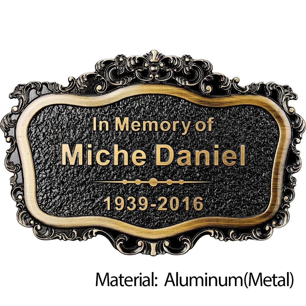 Personalized Memorial Plaque – Custom Engraved Grave Marker for Loved Ones or Pets (Dog & Cat), Remembrance Plaques