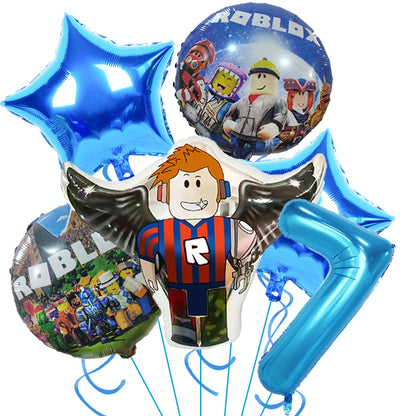 Roblox Birthday Party Supplies — Balloons, Disposable Tableware & Backdrop for Kids’ Party or Baby Shower